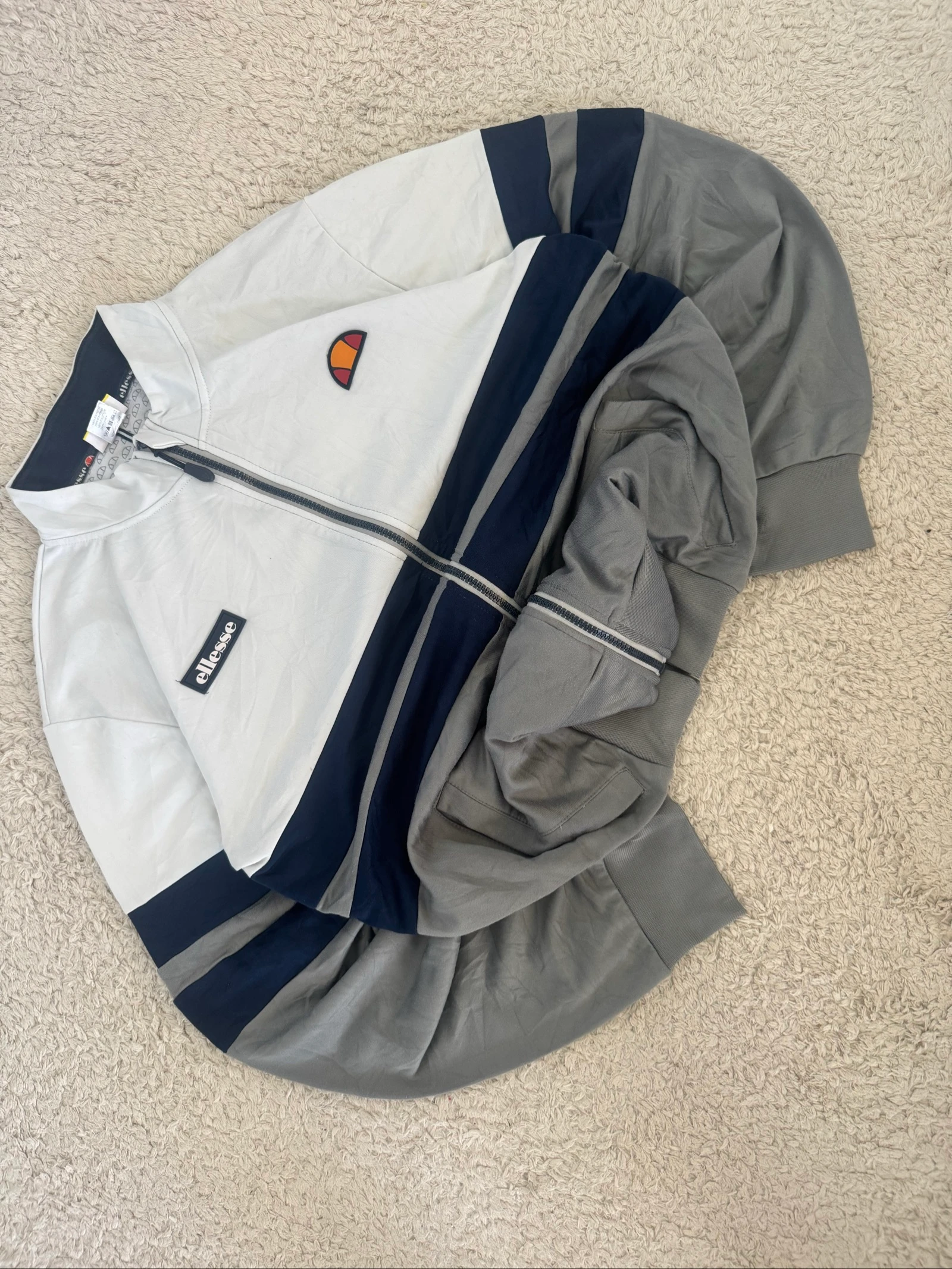 Ellesse Heritage Track Jacket Full Zip White Grey Vintage Y2K Sportswear Men M – photo 2